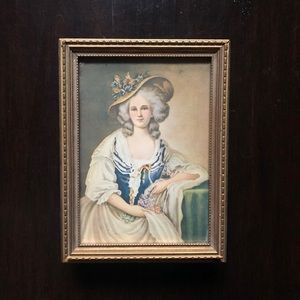 Vintage Wood Jewelry Box With Mirrored Lid and Compartment with Glass